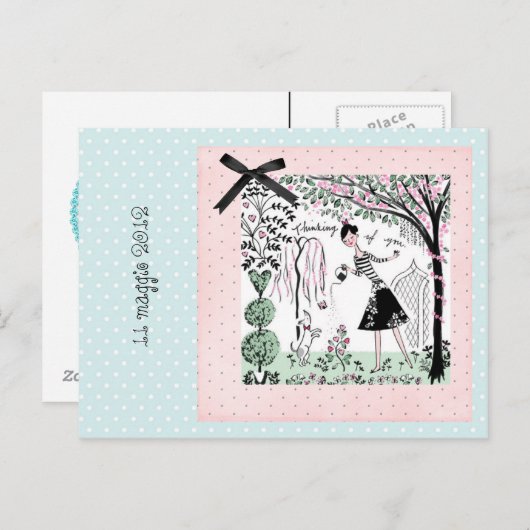 Uitnodigen voor een verjaardagsfeestje uitnodiging briefkaart (Voorkant / Achterkant)