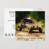 Uitnodigen voor Mudfest vuile Dunebuggy 4x4 racing Kaart (Voorkant / Achterkant)