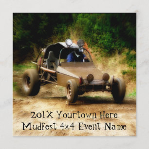 Uitnodigen voor Mudfest vuile Dunebuggy 4x4 racing Kaart