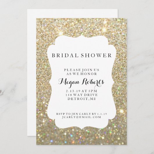 Uitnodigen - Vrijgezellenfeest Day Fab - Gold Glit Kaart (Voorkant / Achterkant)