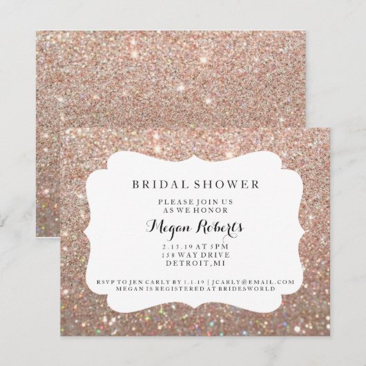 Uitnodigen - Vrijgezellenfeest Day Fab - Roos Gold Kaart (Voorkant / Achterkant)