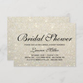 Uitnodigen - White Gold Glit Fab Shower Kaart (Voorkant / Achterkant)