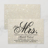 Uitnodigen - White Gold Glit Fab toekomstige Mrs. Kaart (Voorkant / Achterkant)