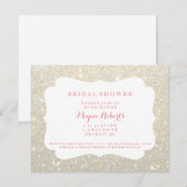 Uitnodigen - White Gold Glit Fab Vrijgezellenfeest Kaart (Voorkant / Achterkant)