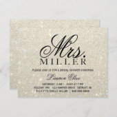 Uitnodigen - Wit Goud Glit Fab Mrs Vrijgezellenfee Kaart (Voorkant / Achterkant)