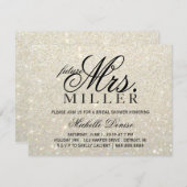 Uitnodigen - Wit Goud Glit Fab toekomst Mrs. Brida Kaart (Voorkant / Achterkant)