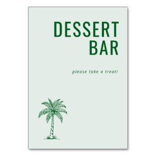 Uitnodigend groen minimalistisch dessertbar bord kaart
