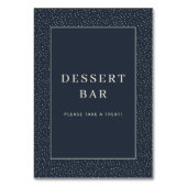 Uitnodigend marine minimalistisch dessertbar bord kaart (Achterkant)