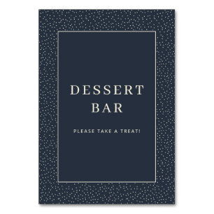 Uitnodigend marine minimalistisch dessertbar bord kaart