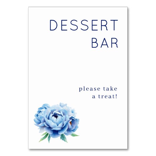 Uitnodigend marinebloem dessertbord bord kaart (Voorkant)