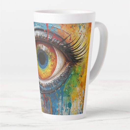 uitnodigend oog latte mok (Rechterhoek)