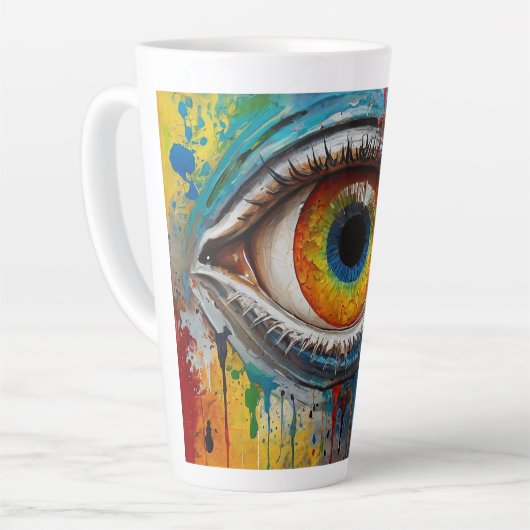 uitnodigend oog latte mok (Linkerhoek)