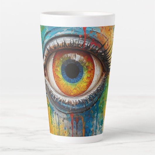 uitnodigend oog latte mok (Voorkant)