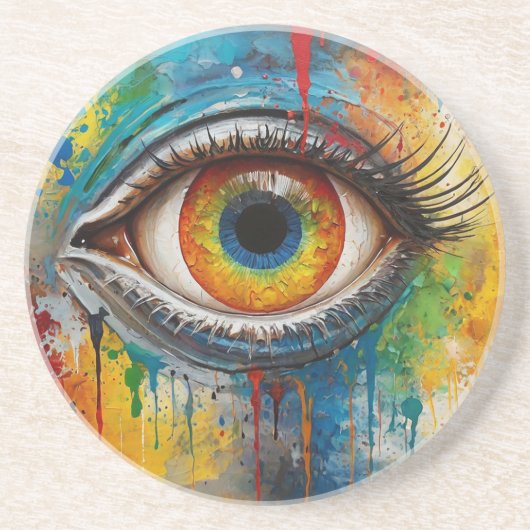 uitnodigend oog zandsteen onderzetter (Voorkant)