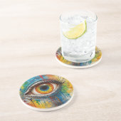 uitnodigend oog zandsteen onderzetter (Zijkant)