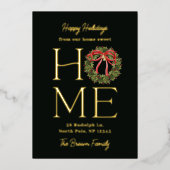 Uitnodigende kerstkaart verhuizing folie feestdagenkaart (Voorkant)