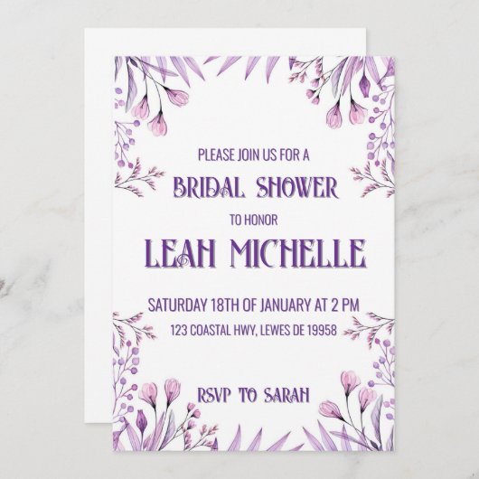 Uitnodiging (Voorkant / Achterkant)