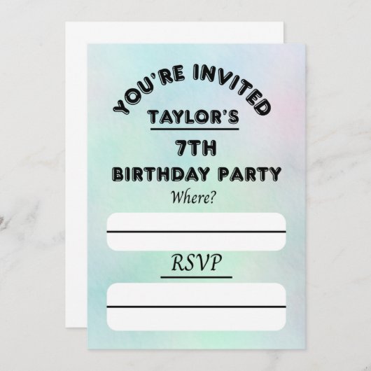 uitnodiging (Voorkant / Achterkant)