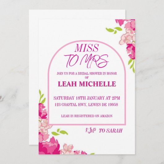 Uitnodiging (Voorkant / Achterkant)