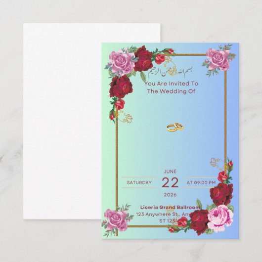 Uitnodiging (Voorkant / Achterkant)