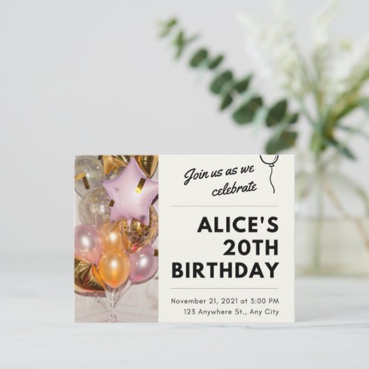 Uitnodiging 🥳 🎉 🎂 (Staand voorkant)