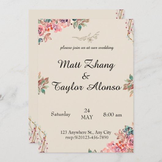 Uitnodiging (Voorkant / Achterkant)