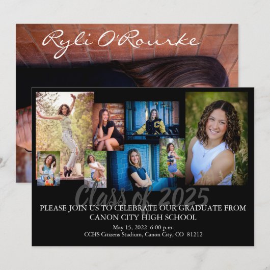 Uitnodiging2 van de aankondigingen van de graad (Voorkant / Achterkant)