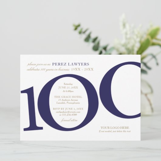 Uitnodiging 100-jarig bedrijfsjubileum (Staand voorkant)