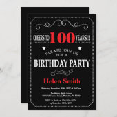 Uitnodiging 100ste verjaardag Rood en Zwart School (Voorkant / Achterkant)