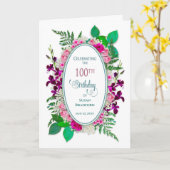Uitnodiging 100ste verjaardagsfeest, ovaal met blo (Gele Bloem)
