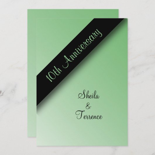 Uitnodiging 10-jarig huwelijksfeest (Voorkant / Achterkant)
