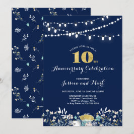Uitnodiging 10-jarig huwelijksjubileum in Navy & G