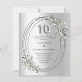 Uitnodiging 10-jarig huwelijksjubileum zilveren bl (Voorkant)