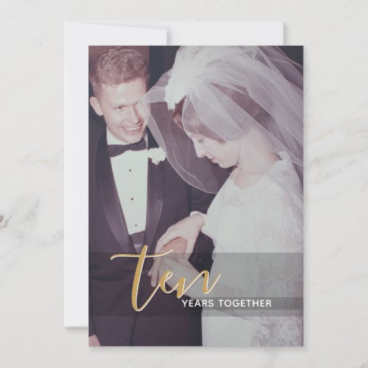Uitnodiging 10e trouwdag & foto (Voorkant)