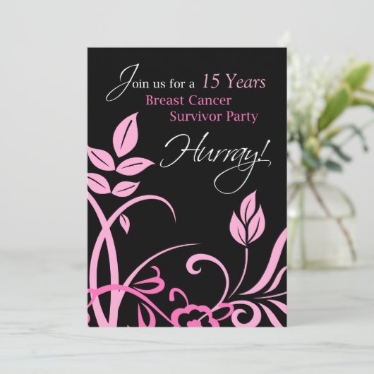 uitnodiging 15 jaar overlevingspartij (Staand voorkant)