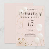 Uitnodiging 15 jaar verjaardag (Voorkant / Achterkant)