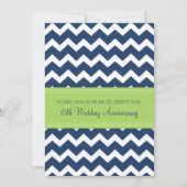 Uitnodiging 15-jarig jubileum Blue Lime Chevron (Voorkant)