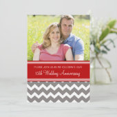 Uitnodiging 15-jarig jubileum Foto Rood Grijs (Staand voorkant)