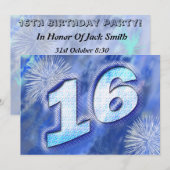 Uitnodiging 16e verjaardag van de partij (Voorkant / Achterkant)