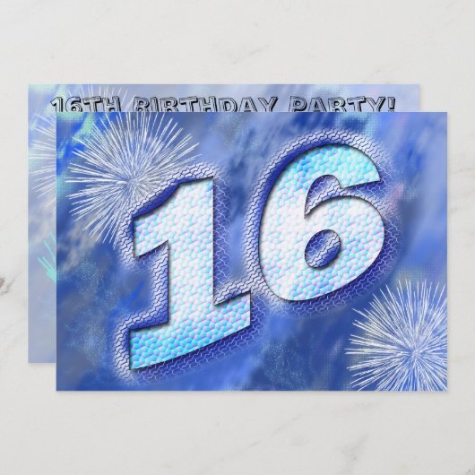 Uitnodiging 16e verjaardag van de partij (Voorkant / Achterkant)