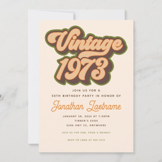  uitnodiging 1973 50e verjaardag (Voorkant)