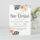 Uitnodiging 1-Derful 1st Birthday (Staand voorkant)