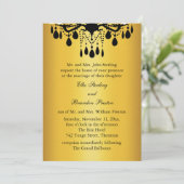 Uitnodiging 1 (goud en zwart) voor grote weddensch (Staand voorkant)