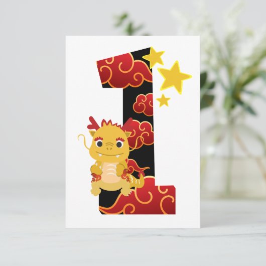 Uitnodiging 1 jaar Draken (Staand voorkant)