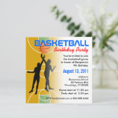Uitnodiging 1 van de Basketball Birthday Party (Staand voorkant)