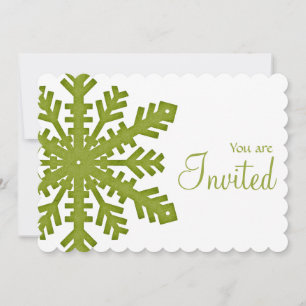Uitnodiging 1 van de groene winterslaap Snowflake