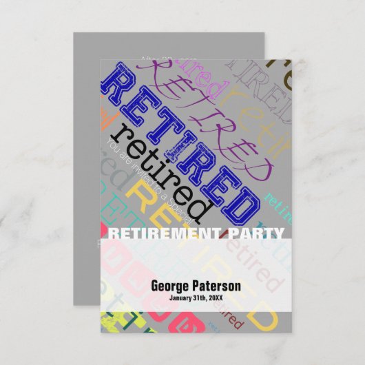 Uitnodiging 1 van de partij die op de douaneafloss (Voorkant / Achterkant)