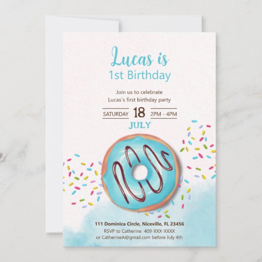 Uitnodiging 1e verjaardag (Voorkant)