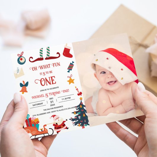 Uitnodiging 1e verjaardag foto