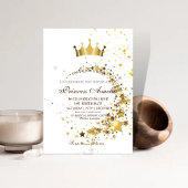 Uitnodiging 1e verjaardag Princess Kingdom Goud